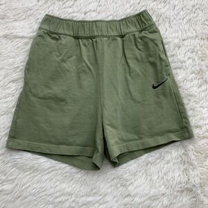 Nike Olive Green Athletic Shorts with Black Swoosh